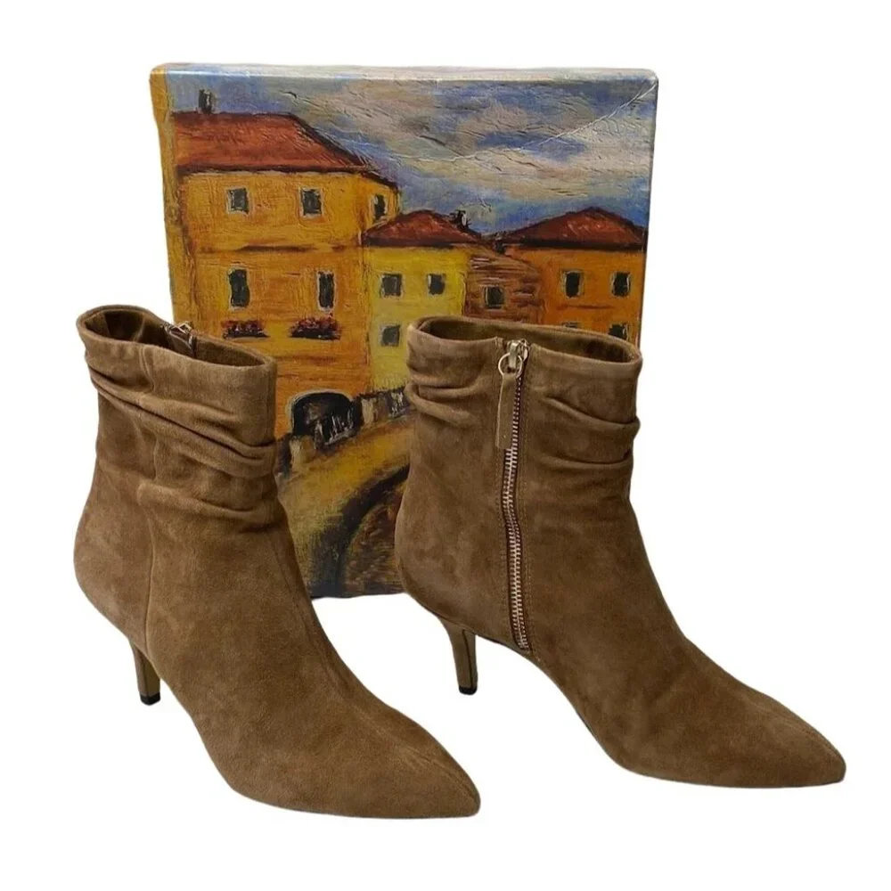 Bella Vita Slouchy Dress Booties Women's 7.5 Brown Suede Stiletto Cushioned NEW‎ - Picture 11 of 14